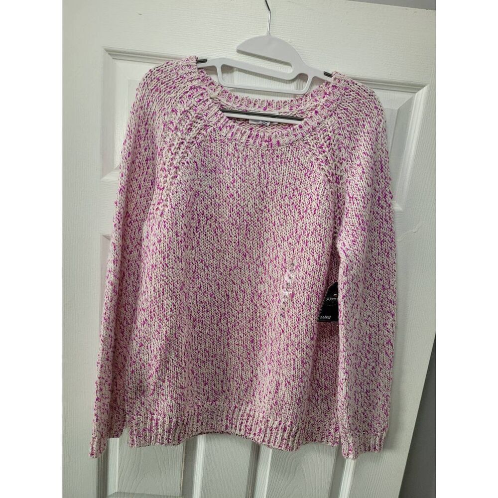St John bay NWT Ivory/Orchid long sleeve sweater unused beautiful Top